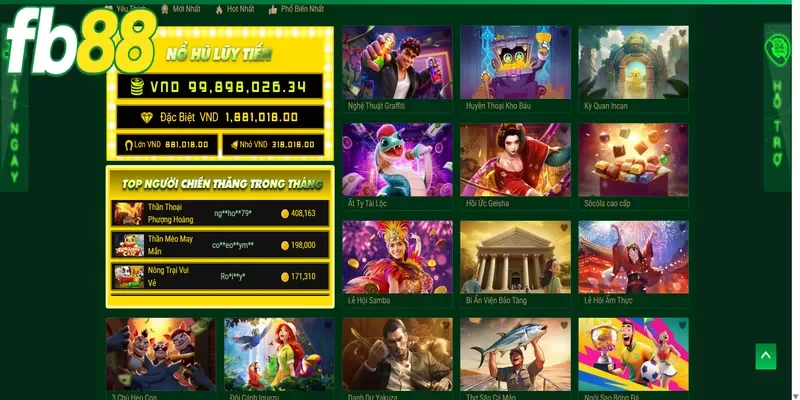 Nổ hũ FB88 là một trong những sản phẩm game slot hiện đại được yêu thích